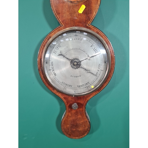 31 - A 19th century Barometer and Thermometer with large circular silvered dial inscribed Lionel & Somalv... 