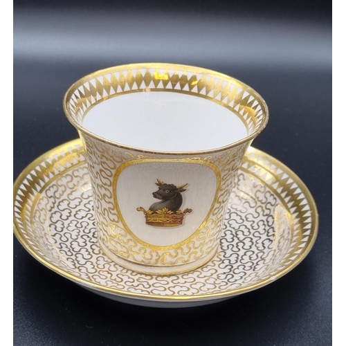 310 - A Worcester Cup and Saucer, bearing label of K E Houston collection, and a Worcester Cup and Saucer ... 