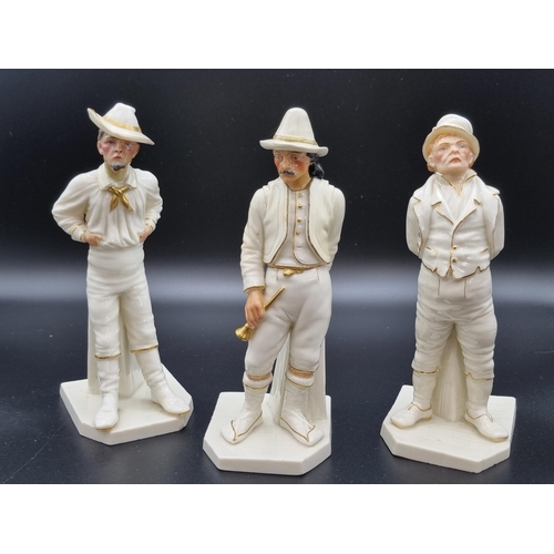 315 - Three Worcester Blanc de Chine standing figures , Irish Man and Italian Man and one other (Restorati... 