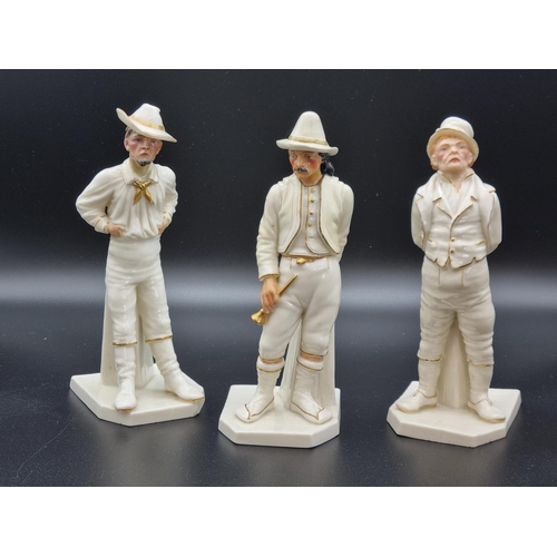 315 - Three Worcester Blanc de Chine standing figures , Irish Man and Italian Man and one other (Restorati... 