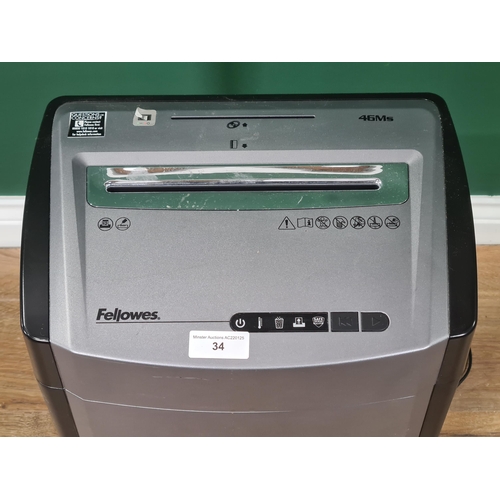 34 - A Fellowes 46Ms office floor standing Shredder, passed PAT, (R3)