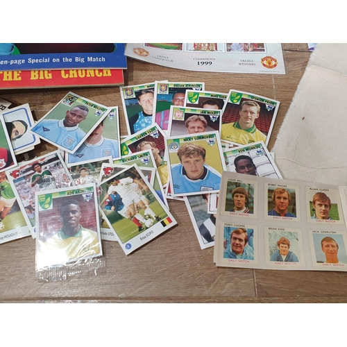 46 - A box containing Football related Ephemera, double video set, History of Manchester United, a colour... 