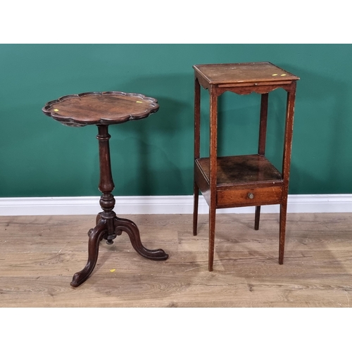 487 - A 19th Century rosewood Tripod Table with petal shaped top and a mahogany two tier Stand (R6)