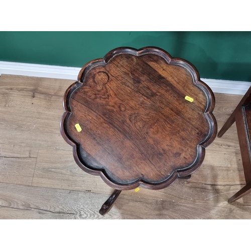 487 - A 19th Century rosewood Tripod Table with petal shaped top and a mahogany two tier Stand (R6)