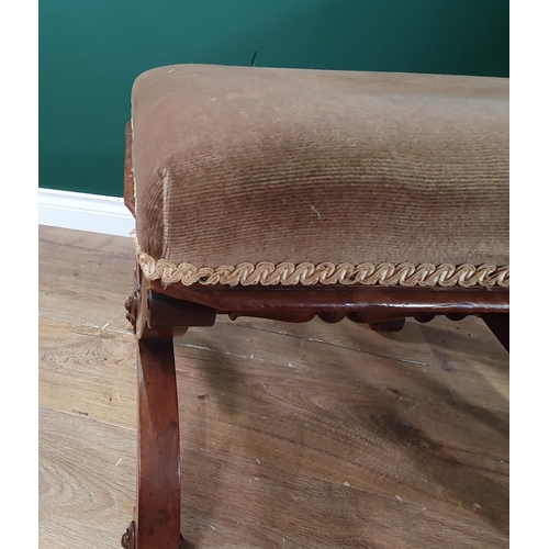 493 - An antique elm Side Table with single fitted drawer above shaped frieze and raised on square tapered... 