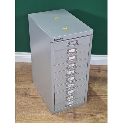 516 - A ten drawer Bisley Office Storage Unit, 23.5