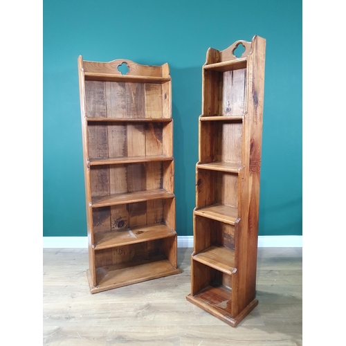 652 - A pine open Waterfall Bookcase, 59