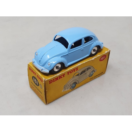 1444 - A boxed Dinky Toys No.181 pale blue Volkswagen, Ex plus, box VG-Ex