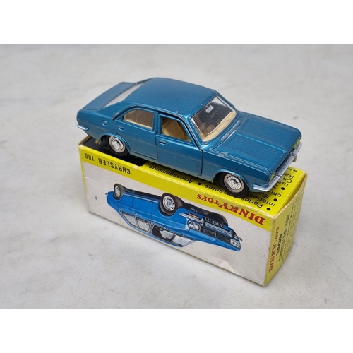 1450 - A boxed French Dinky Toys No.1409 blue Chrysler 180, VG-Ex, box Ex plus