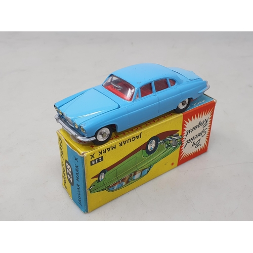 1502 - A boxed Corgi Toys No.238 blue Jaguar Mk.10, Ex box VG-Ex