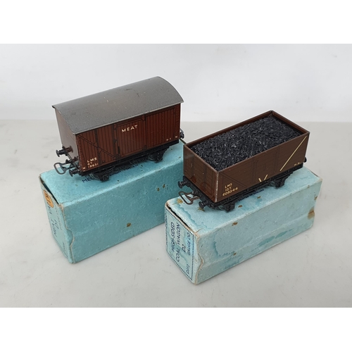 1009 - A boxed pre-war Hornby Dublo LMS Meat Van and LMS High-sided Coal Wagon, both Ex, no signs of fatigu... 