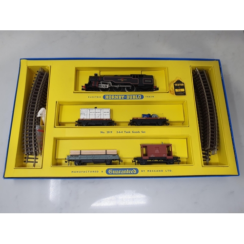 1012 - A boxed Hornby Dublo 2019 rare large chimney  2-6-4T Goods Set, these were the first production usin... 