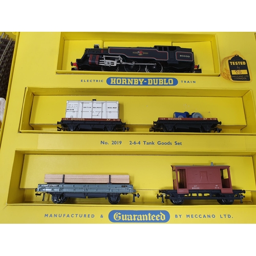 1012 - A boxed Hornby Dublo 2019 rare large chimney  2-6-4T Goods Set, these were the first production usin... 