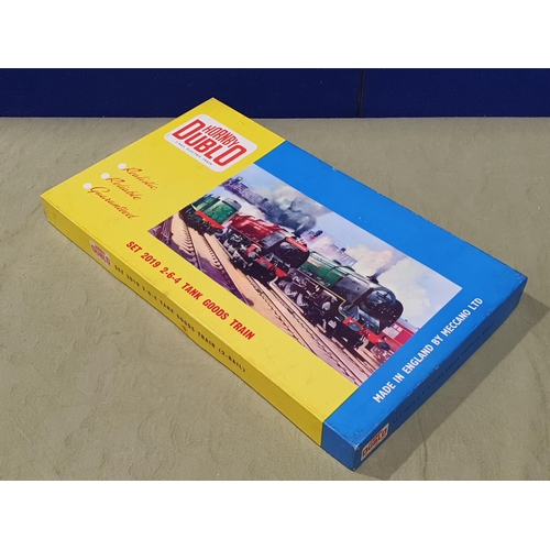 1012 - A boxed Hornby Dublo 2019 rare large chimney  2-6-4T Goods Set, these were the first production usin... 