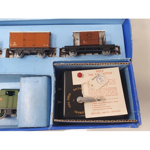 1019 - A boxed Hornby Dublo EDG7 horseshoe LNER Goods Set, M, showing slight use to locomotive which is cor... 