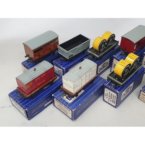 1035 - Ten boxed Hornby Dublo BR Wagons including Cattle Truck, Horse Box, two Weltrol, Low-sided Cable Wag... 