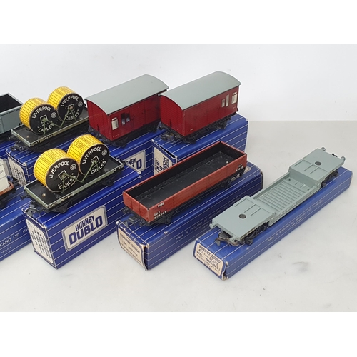 1035 - Ten boxed Hornby Dublo BR Wagons including Cattle Truck, Horse Box, two Weltrol, Low-sided Cable Wag... 