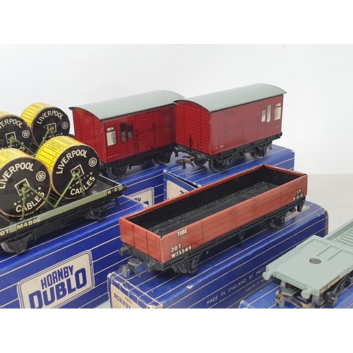 1035 - Ten boxed Hornby Dublo BR Wagons including Cattle Truck, Horse Box, two Weltrol, Low-sided Cable Wag... 