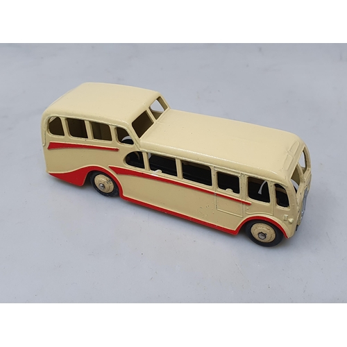 1052 - A Dinky Toys 29F cream Observation Coach with cream hubs, M, ideal for the layout