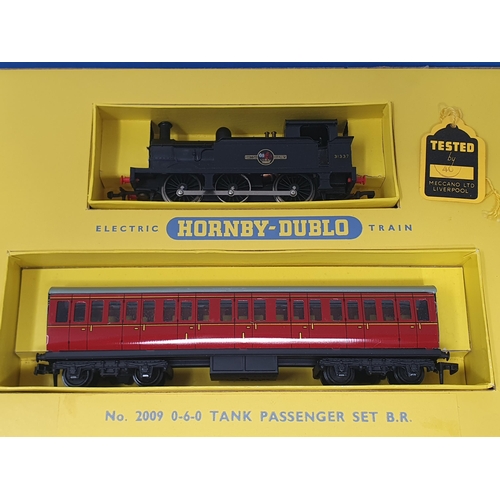 1055 - A boxed Hornby Dublo 2009 0-6-0T Passenger Set, very late production version with plastic buffer hea... 