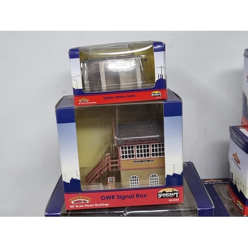 1239 - Six boxed Bachmann Branch-line 00 scale Lineside Buildings including Highley Station Booking Hall, H... 