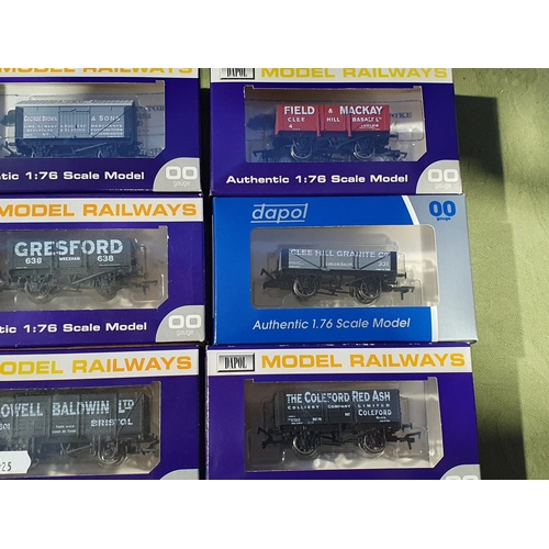 1242 - Nineteen boxe Dapol and one Oxford Rail 00 gauge private owner Plank Wagons including Clee Hill, etc... 