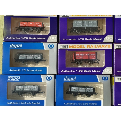 1242 - Nineteen boxe Dapol and one Oxford Rail 00 gauge private owner Plank Wagons including Clee Hill, etc... 