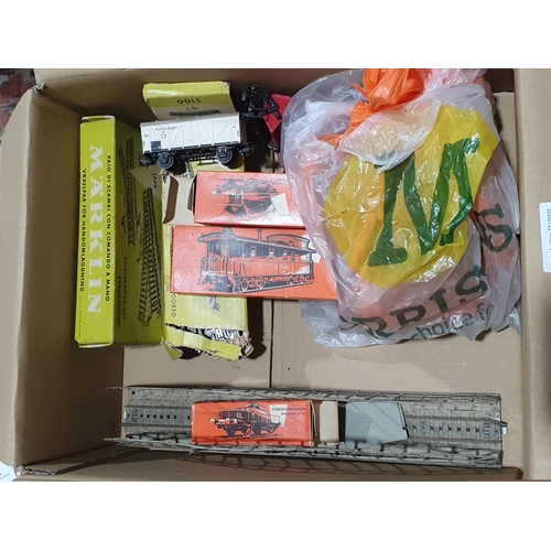 1263 - A boxed Marklin HO scale 0-6-0T Goods Set, a boxed Bo-Bo diesel Locomotive, two boxed Coaches, five ... 