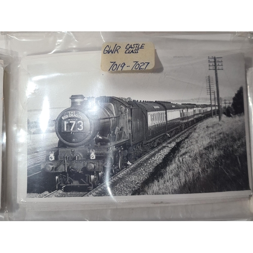 1276 - A box of Railway Photographs including G.W.R. Hall and Castle Classes, B.R. Standard Locomotives, Br... 