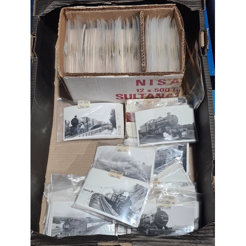 1276 - A box of Railway Photographs including G.W.R. Hall and Castle Classes, B.R. Standard Locomotives, Br... 