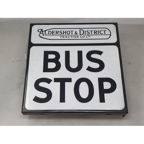 1287 - An Aldershot & District enamel double sided Bus Stop Sign 12 1/2in H x 12in W