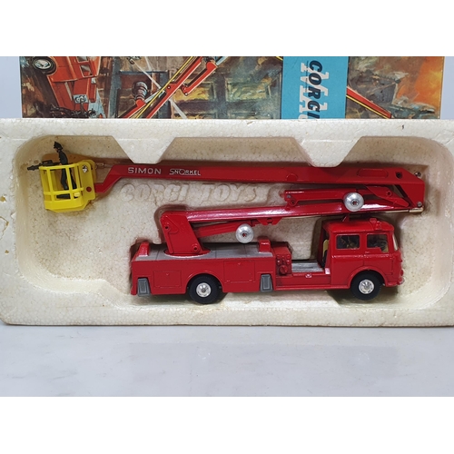 1296 - A boxed Corgi Toys No.1127 Simon Snorkel Fire Engine, Ex plus-Nr M, box Ex