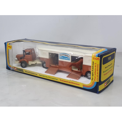 1302 - A boxed Corgi Major No.1105 National Racing Stables Horse Transporter, Ex plus-Nr M, box VG