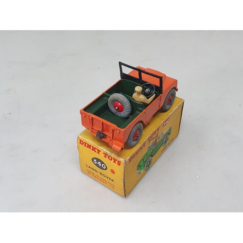 1311 - A boxed Dinky Toys No.340 orange Land Rover, Ex plus, box G