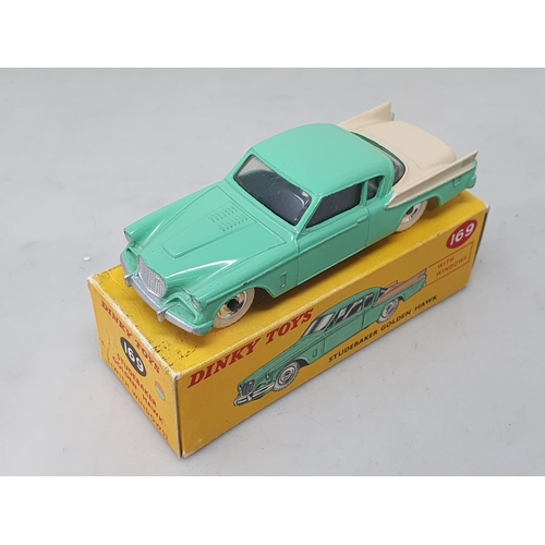 1340 - A boxed Dinky Toys No.169 green and cream Studebaker Golden Hawk, M, box Ex plus