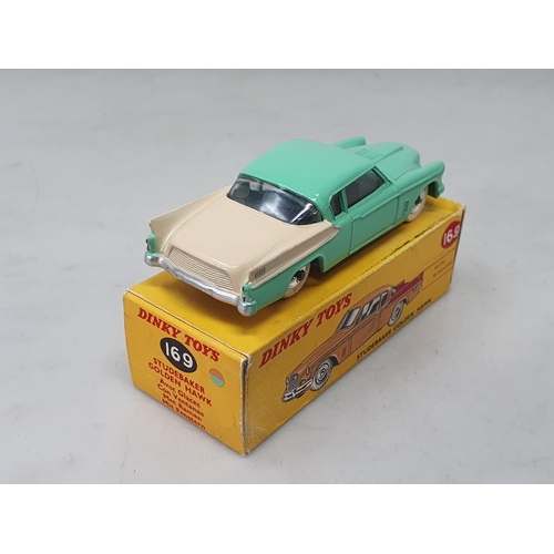 1340 - A boxed Dinky Toys No.169 green and cream Studebaker Golden Hawk, M, box Ex plus