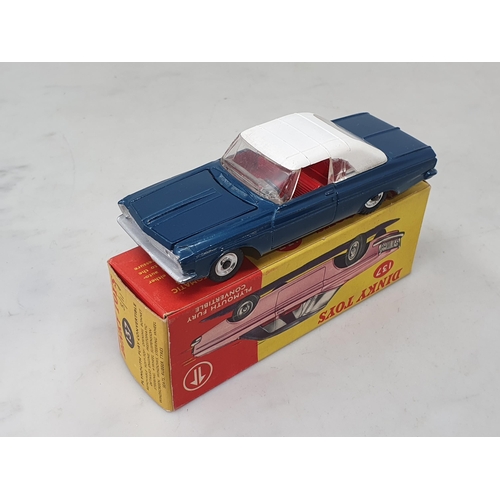 1341 - A boxed Dinky Toys No.137 dark blue Plymouth Fury, Nr M-M, box Ex plus