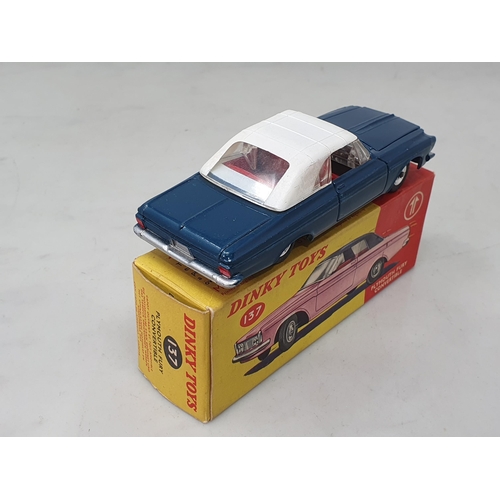 1341 - A boxed Dinky Toys No.137 dark blue Plymouth Fury, Nr M-M, box Ex plus