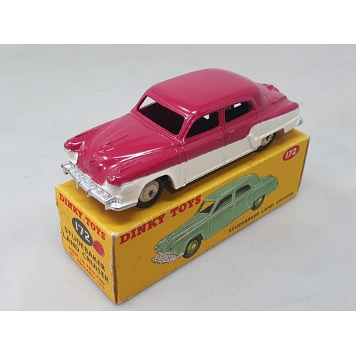 1342 - A boxed Dinky Toys No.172 maroon above cream Studebaker Land Cruise, M, box with red spot Nr perfect