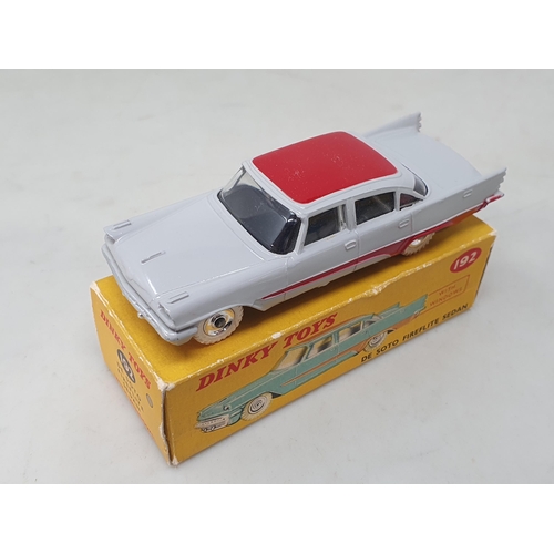 1344 - A boxed Dinky Toys No.192 grey and red De Soto Fireflite Sedan, M, box Ex plus