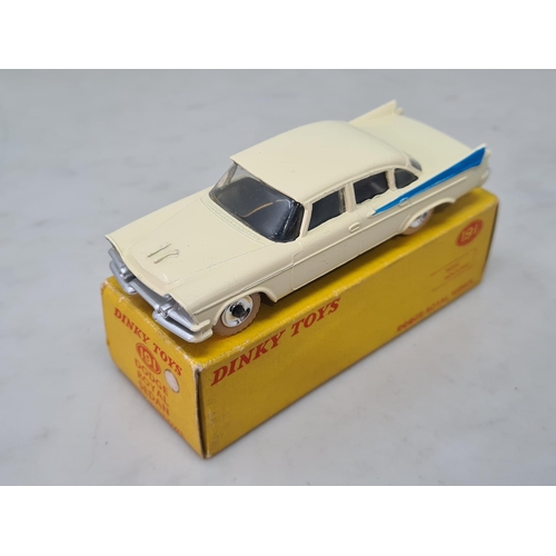 1348 - A rare boxed Dinky Toys cream Dodge Royal Sedan with blue flash, M, box Ex