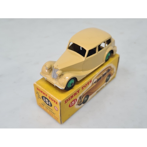 1349 - A boxed Dinky Toys No.151 tan Triumph 1800 Saloon, M, box Nr perfect