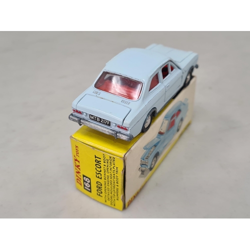 1350 - A boxed Dinky Toys No.168 pale blue Ford Escort, Nr M-M, box Ex