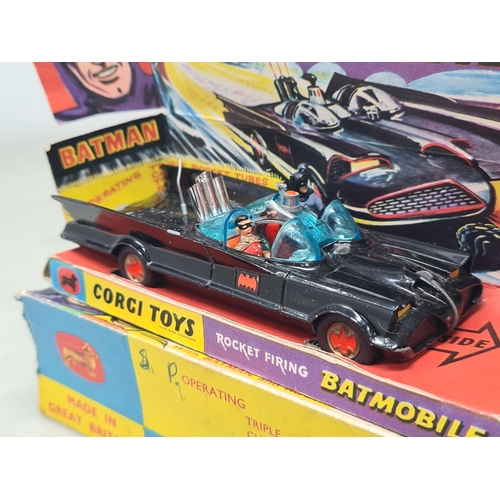 1358 - A boxed Corgi Toys No.267 Batmobile with figures, Ex, box G (missing end flap), complete with insert... 