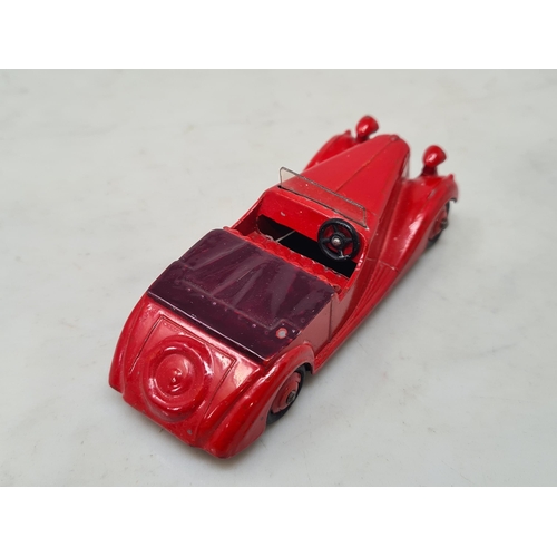 1381 - A Dinky Toys No.38b red Sunbeam Talbot with red hubs, Nr M (small mark to tonneau)