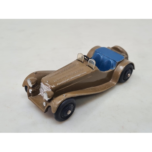 1382 - A Dinky Toys 38f brown Jaguar SS100 with dark blue interior, Nr M-M