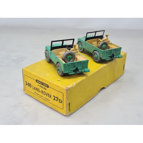 1388 - A Dinky Toys Trade Box 27D Land Rovers with two models, Nr M-M, box Ex plus