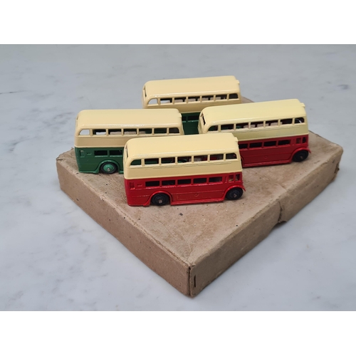 1389 - A Dinky Toys Trade Box 29C Double Deck Bus with four models, Nr M-M, box VG