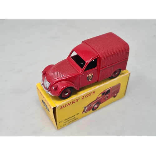 1400 - A boxed French Dinky Toys No.25D Citroen 2CV Fire Van, M, box Ex plus