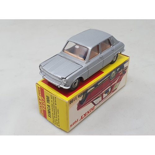 1404 - A boxed French Dinky Toys No.1407 silver Simca 1100, Nr M, box superb